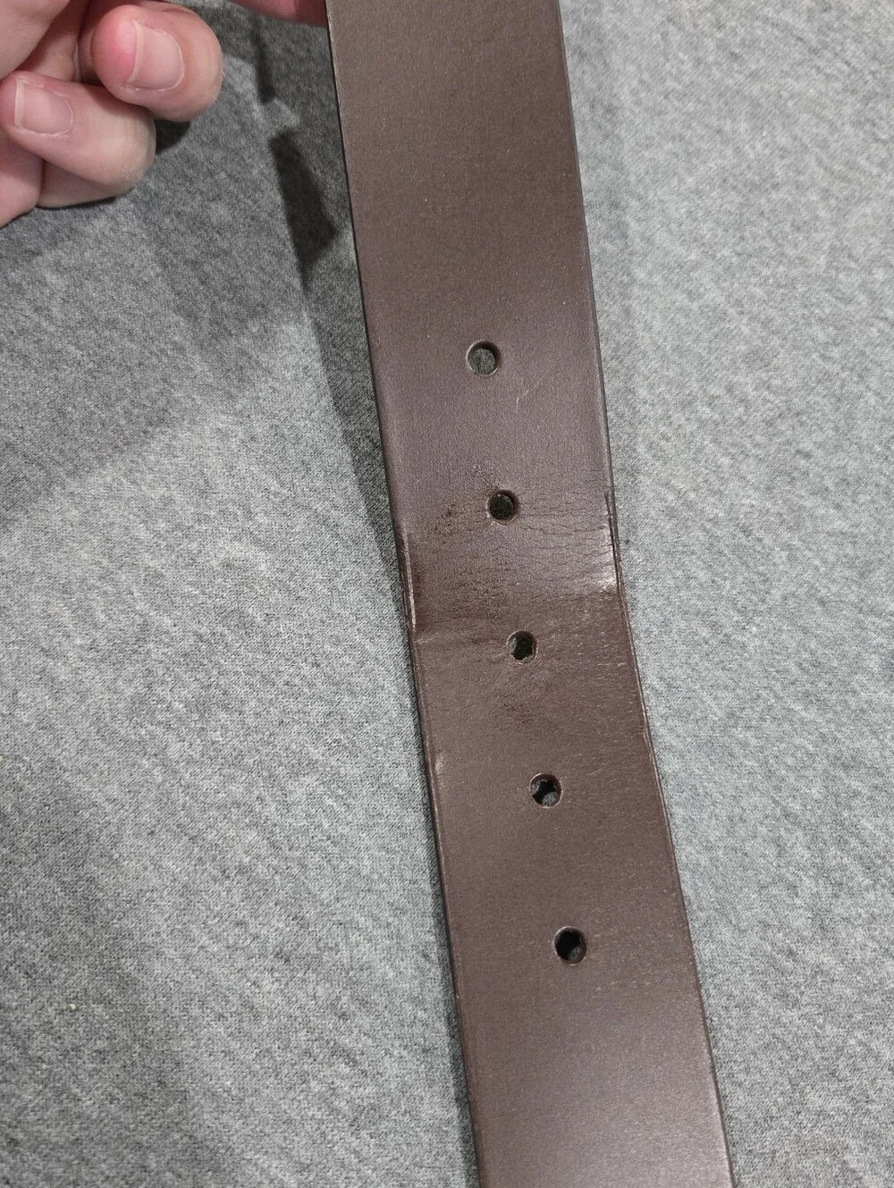 Fossil Mens Size 34 Brown Genuine Leather Casual Belt Black Square Buckle Basic
